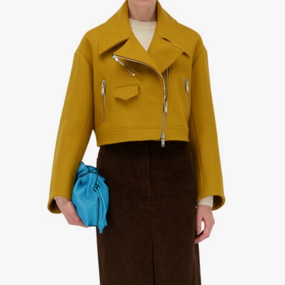 KHAITE Gelman Mustard Jacket mustard yellow wool zip boxy jacket